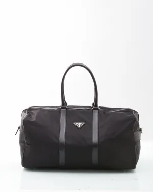 Prada Black Nylon Tessuto Travel Duffle Bag