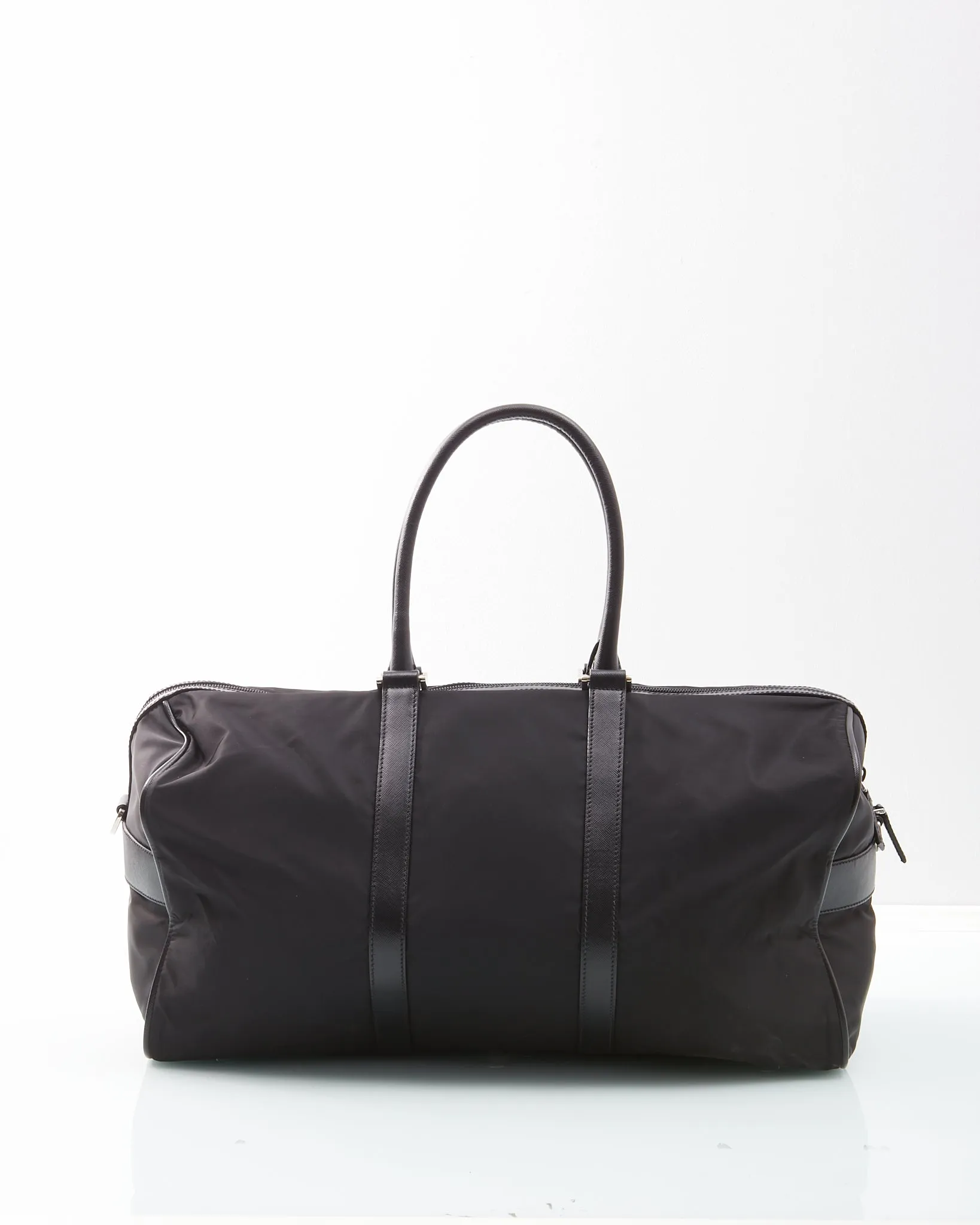 Prada Black Nylon Tessuto Travel Duffle Bag