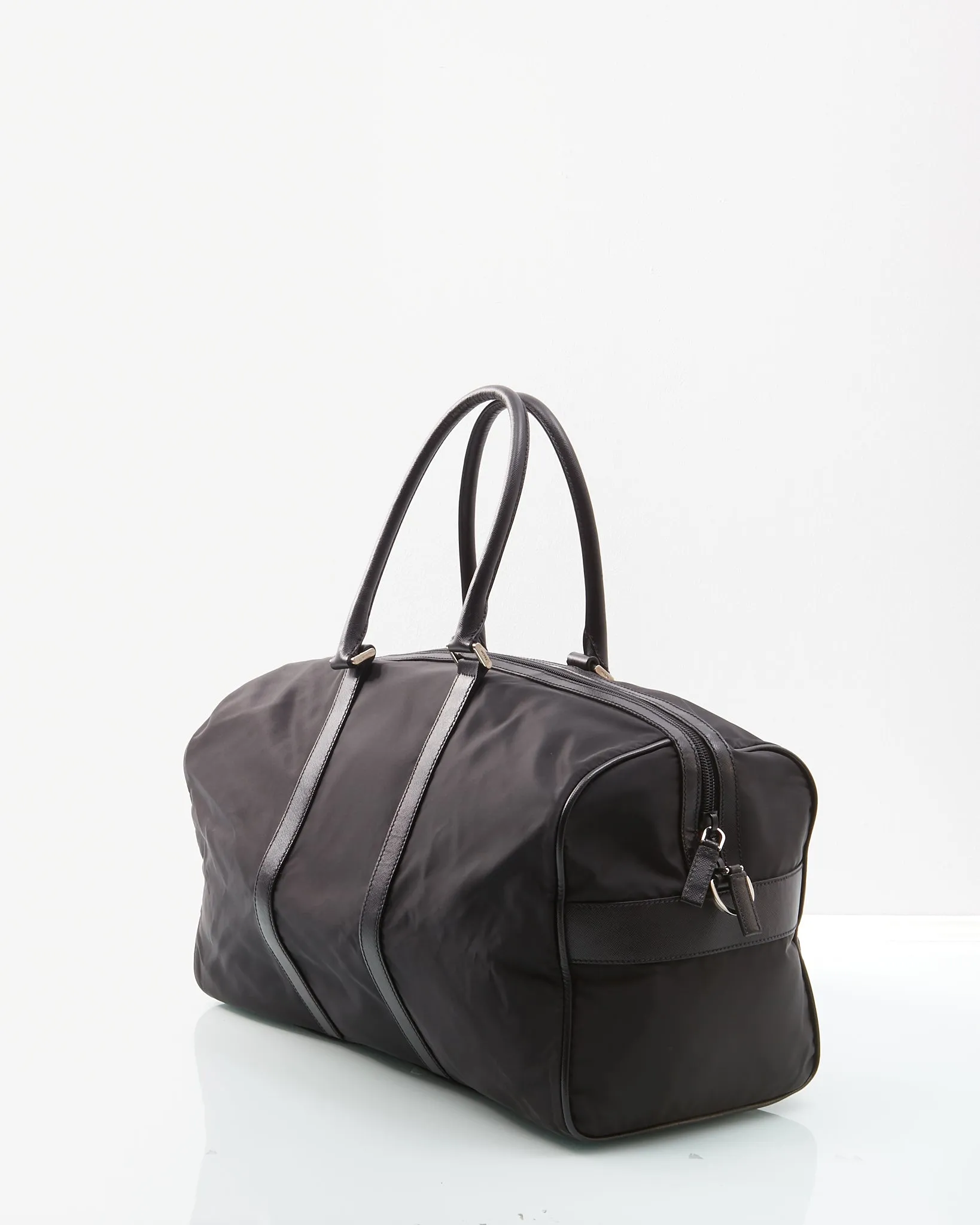 Prada Black Nylon Tessuto Travel Duffle Bag