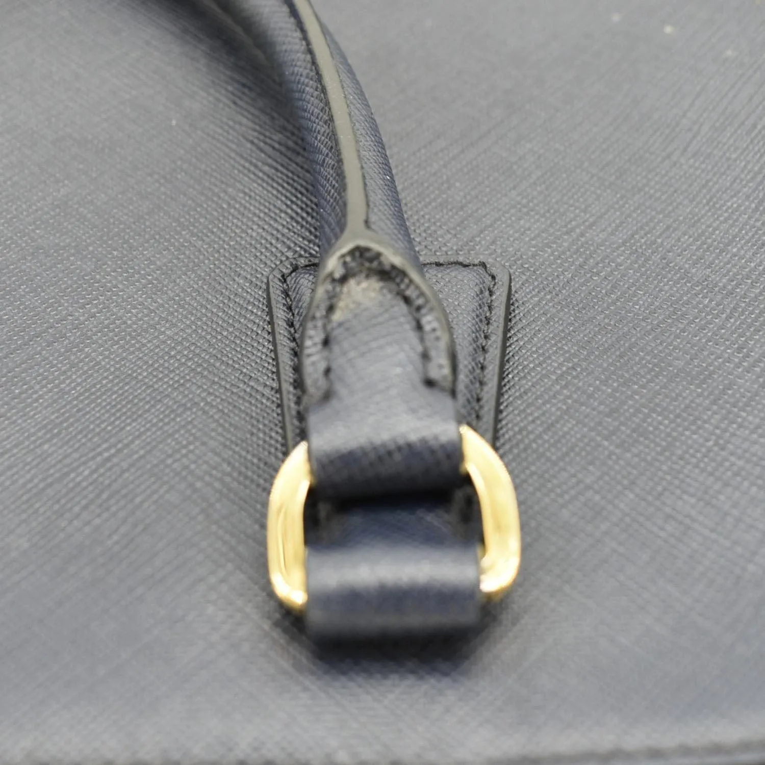 PRADA Galleria Double Zip Saffiano Leather Top Handle Tote Bag Blue