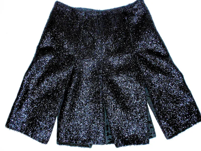 PRADA Metallic Black Split Panel Mini Skirt