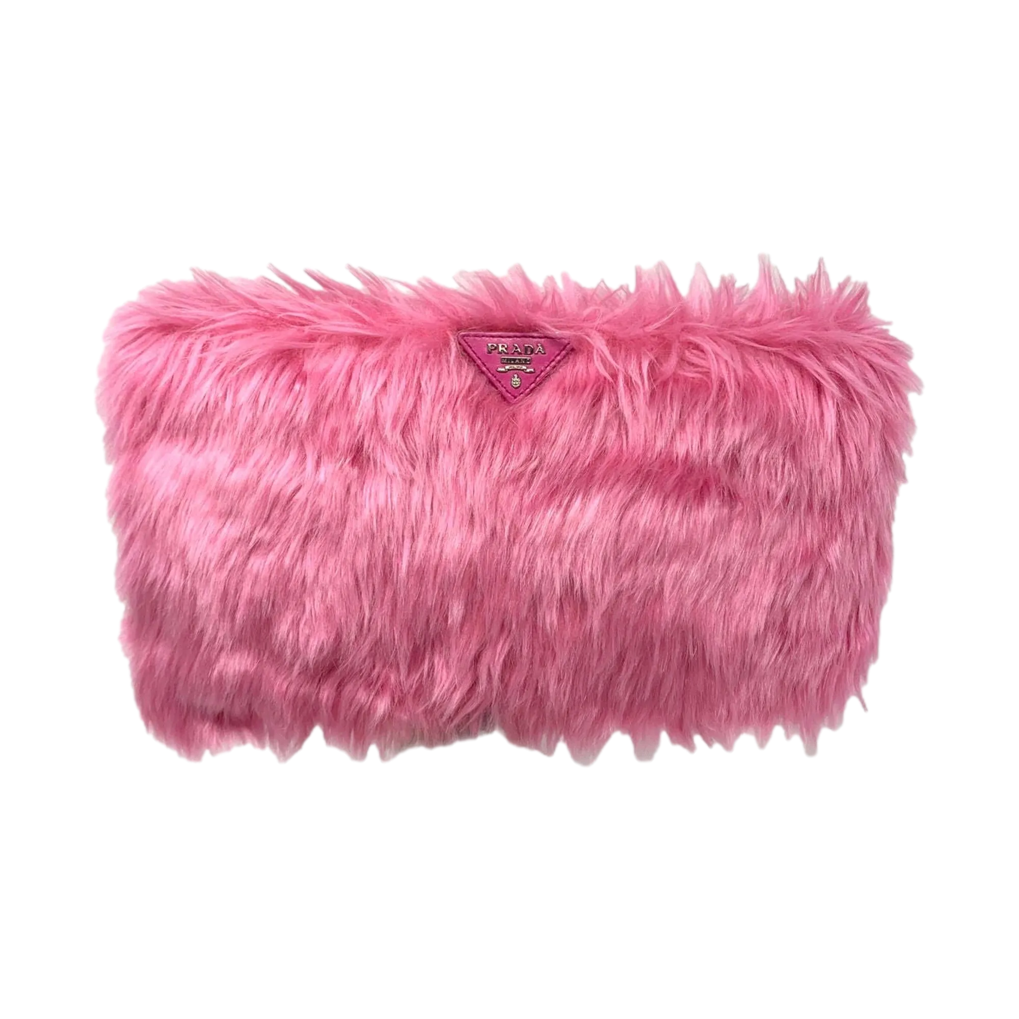 Prada Pink Fur Clutch