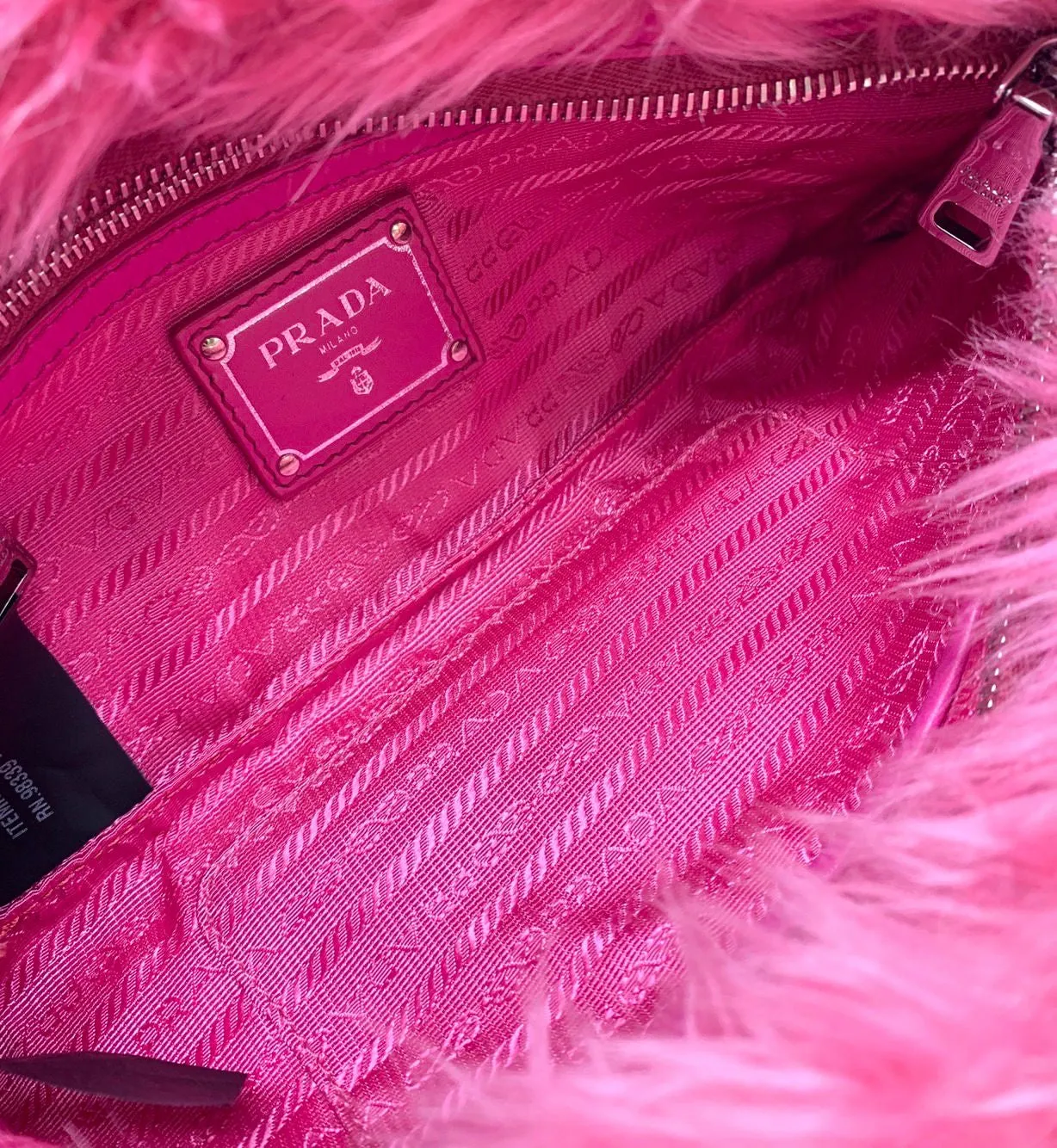 Prada Pink Fur Clutch