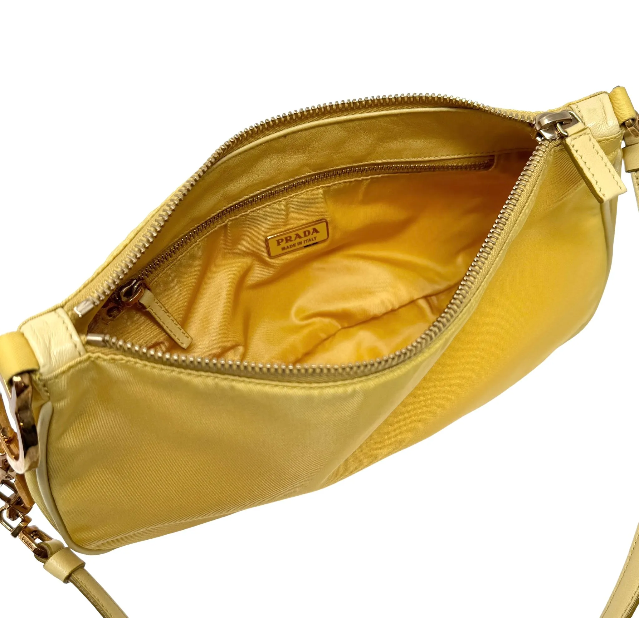 Prada Yellow Nylon Shoulder Bag