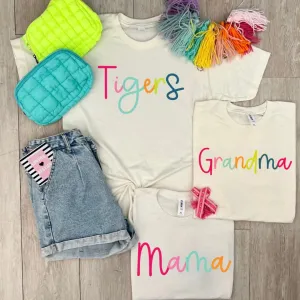 PRE-ORDER Colorful Script Custom Tee