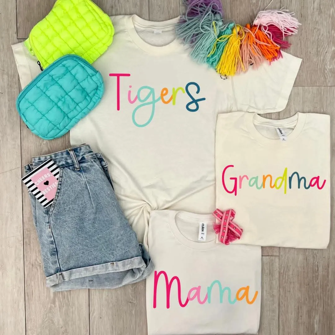 PRE-ORDER Colorful Script Custom Tee