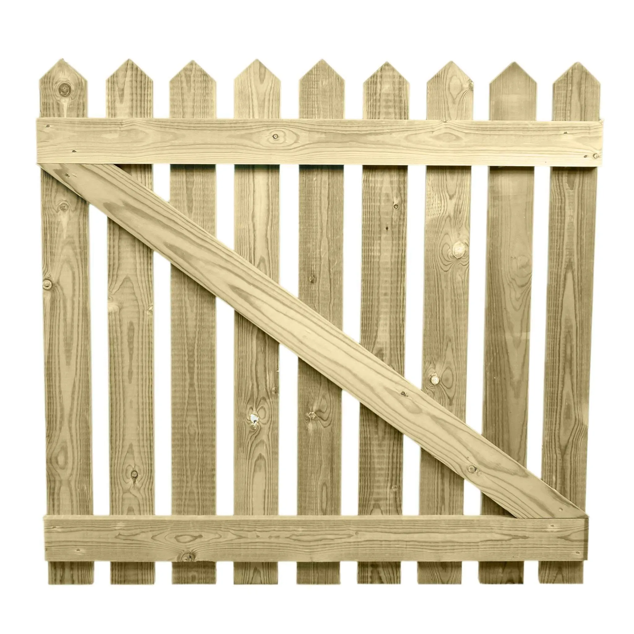 Pressure Treated Picket Side Gate Pointed Top 0.9m