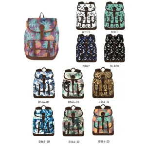 Printed Drawstring Backpack Set - Model B564