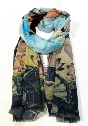 PRINTED WOOL SCARF