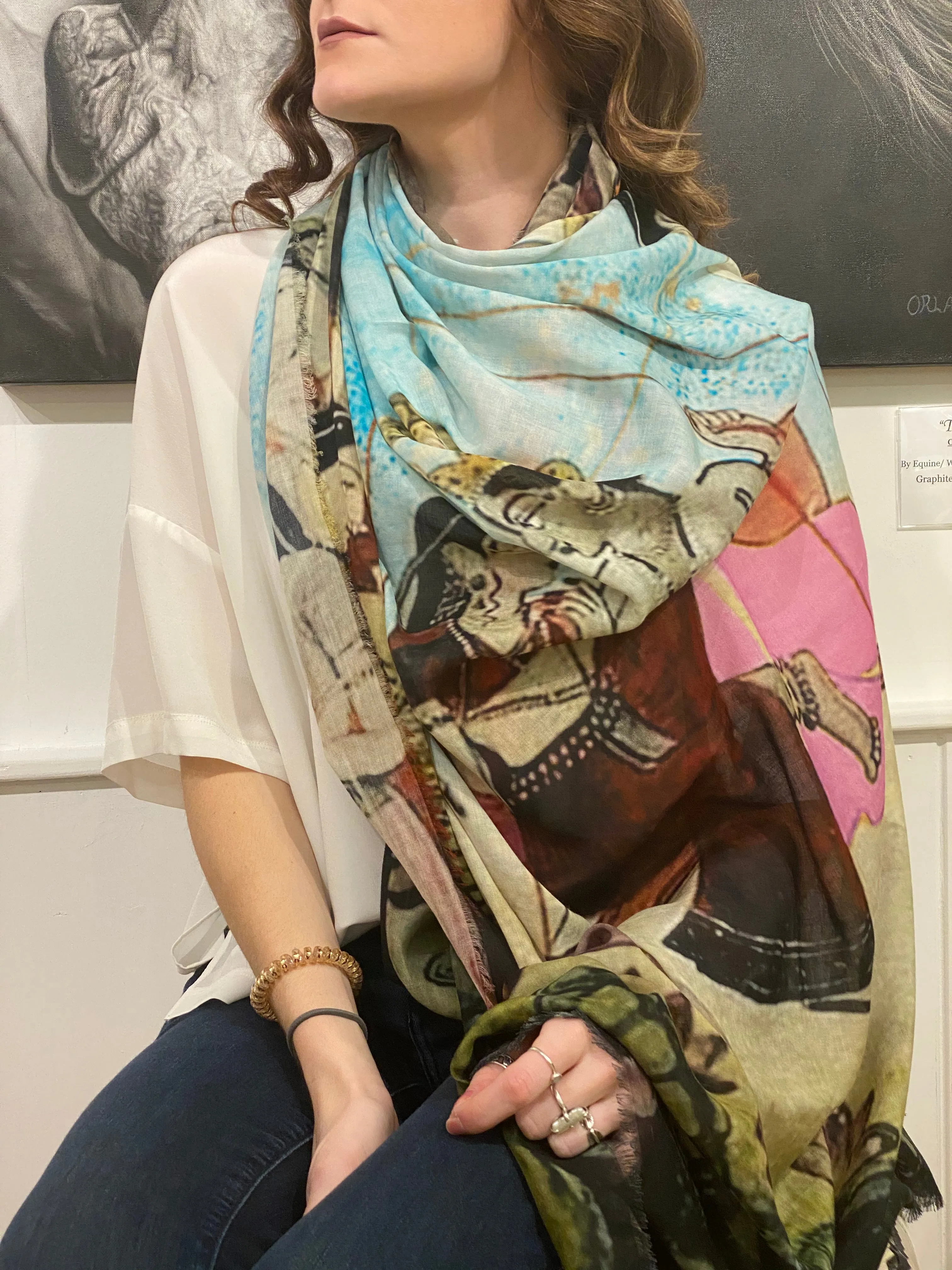 PRINTED WOOL SCARF