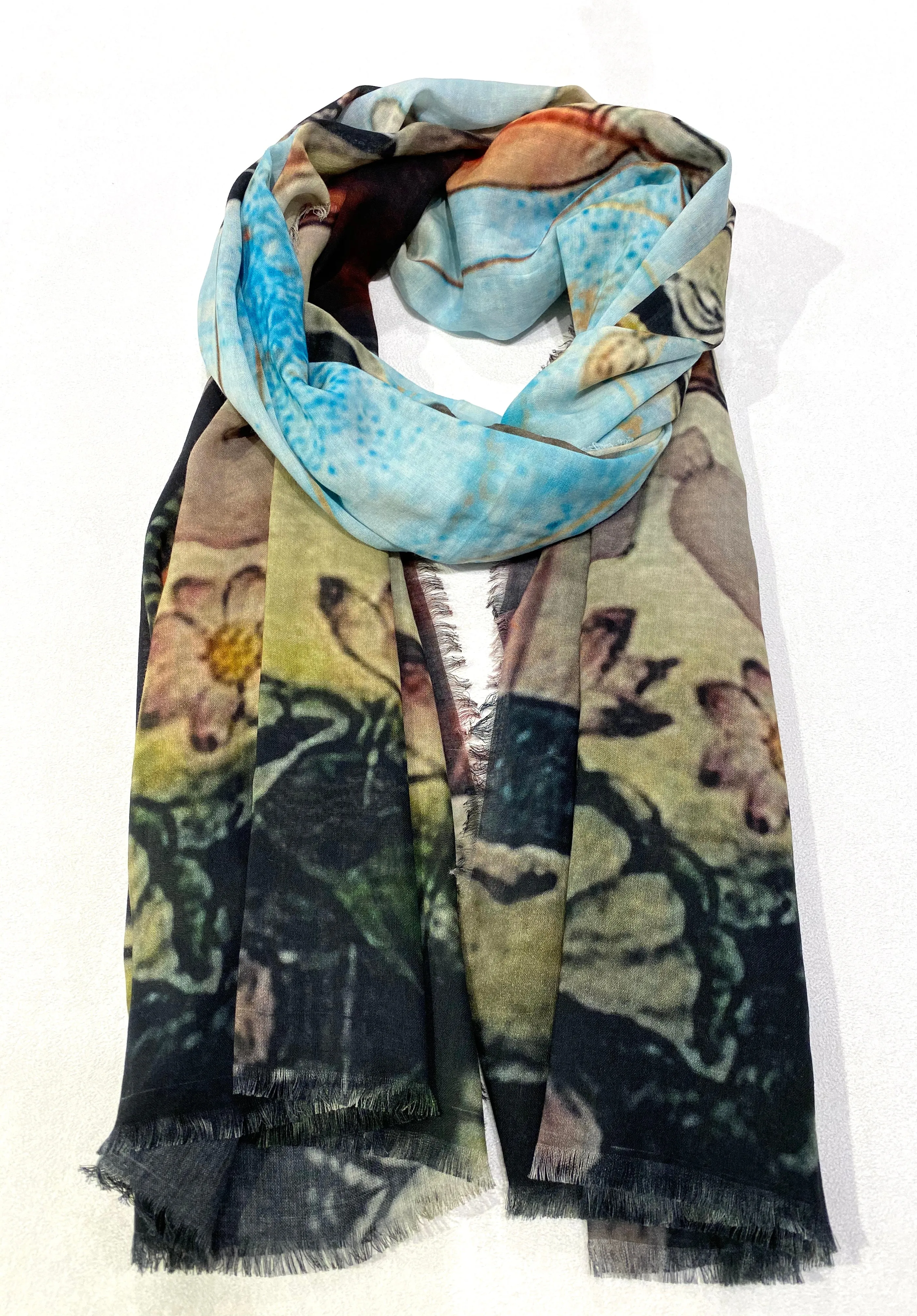 PRINTED WOOL SCARF