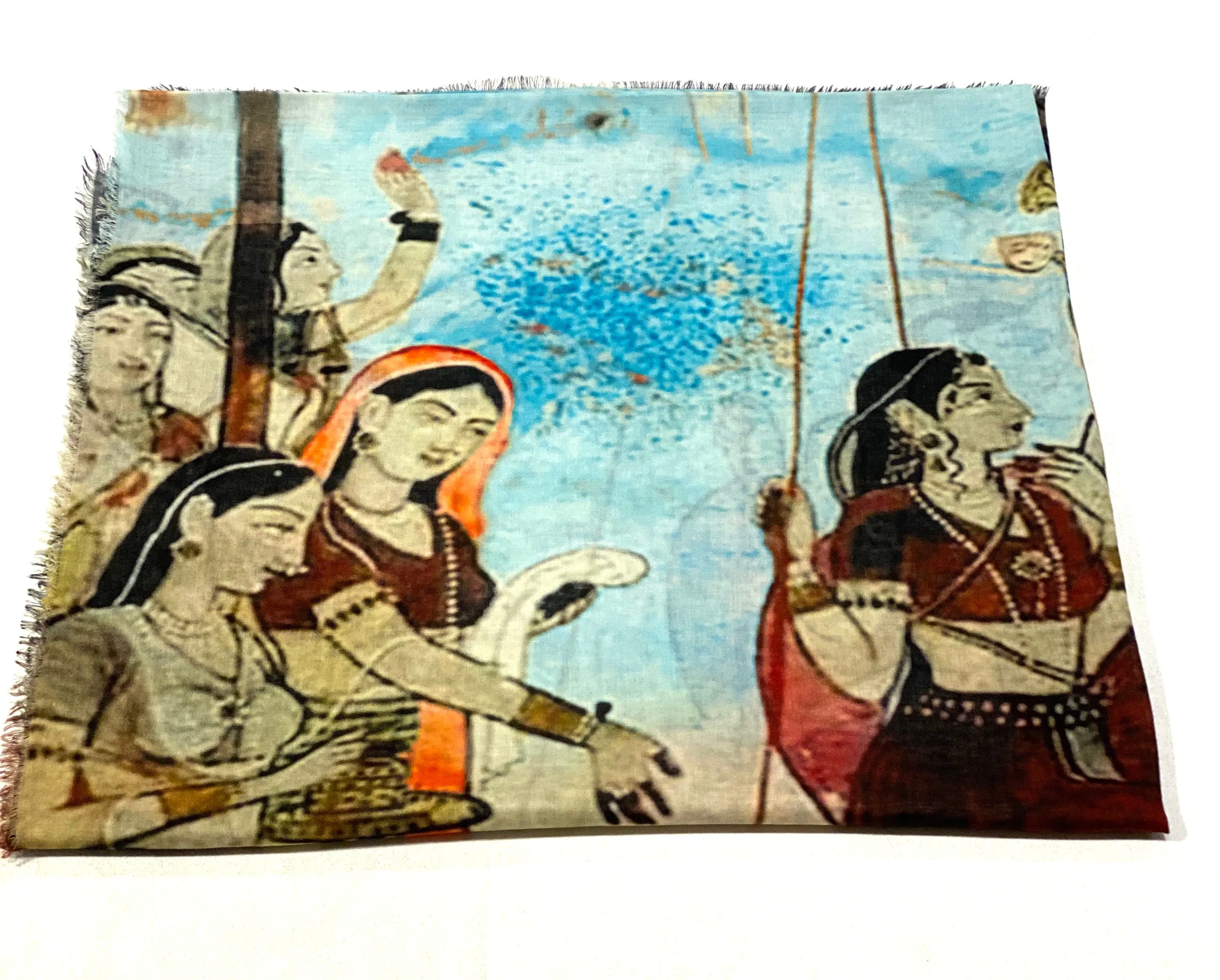 PRINTED WOOL SCARF