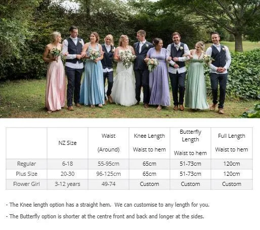 Pumpkin Convertible Infinity bridesmaid dress with Split Express NZ wide