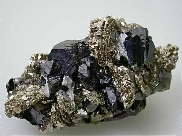 Pyrite after Pyrrhotite with Sphalerite and Arsenopyrite, Trepca Complex, near Mitrovica, Kosovska Municipality, Kosovo, Mined 2014, Small Cabinet 5.0 x 6.0 x 8.5 cm, $250. SOLD