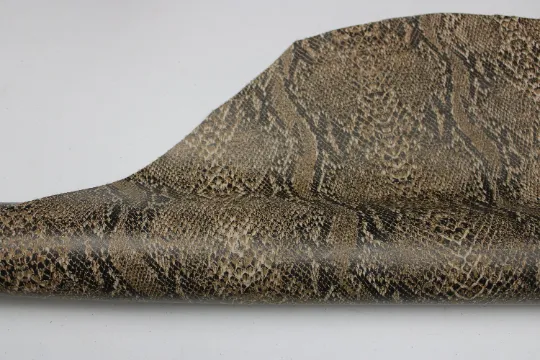 PYTHON PRINTED LEATHER Brown  12"x12 12"x18", 12"x24" Precuts