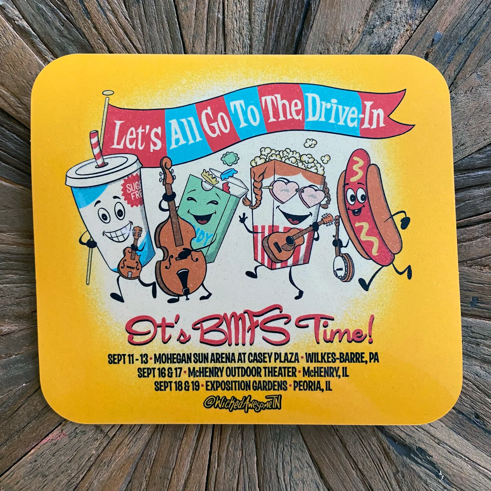 "BMFS Drive-In" glossy vinyl sticker