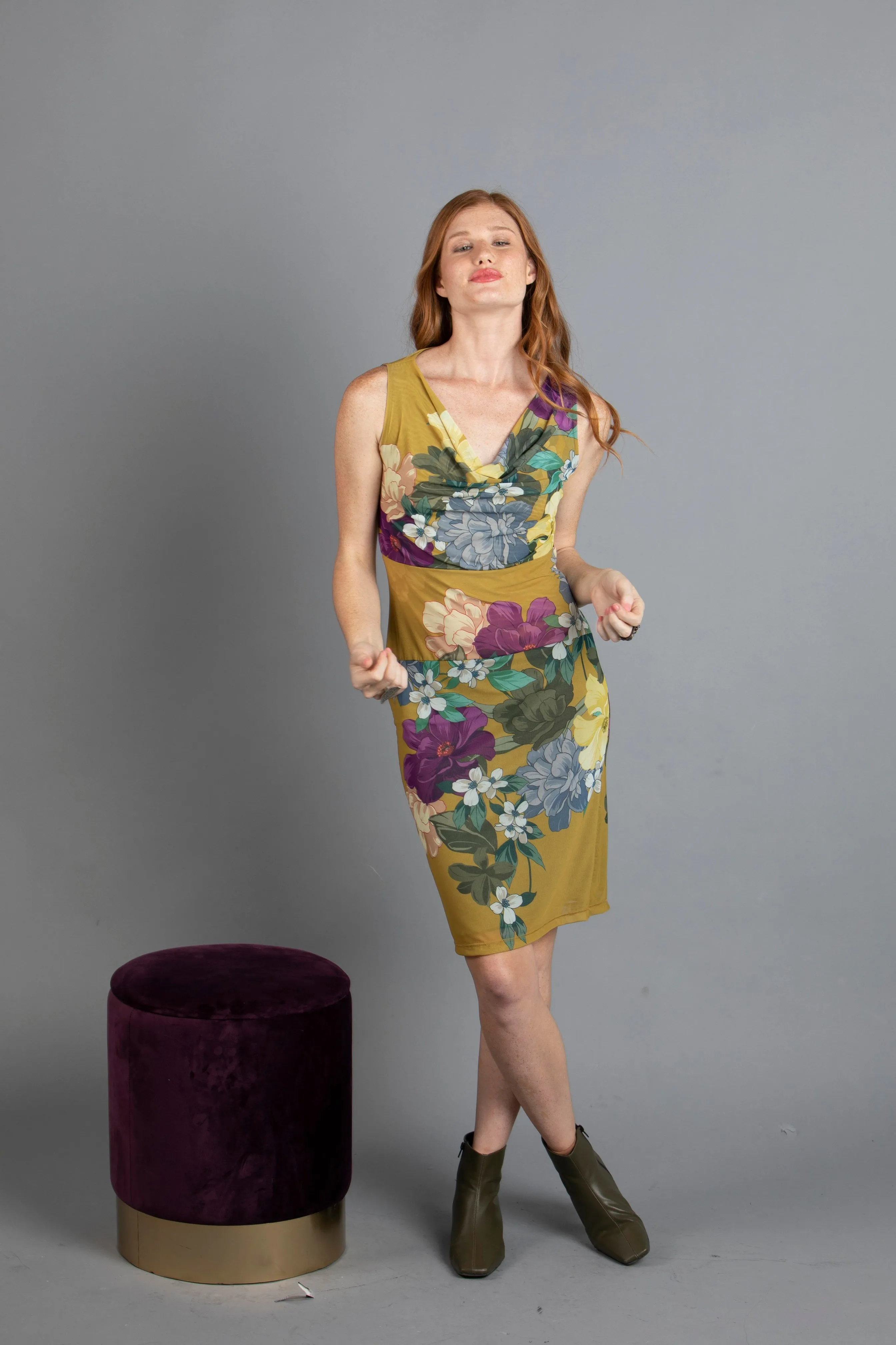 "Golden Lilac"  Slim Dress