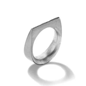 "Mara" Sterling Silver Carved Ring with Pointed Top Edge