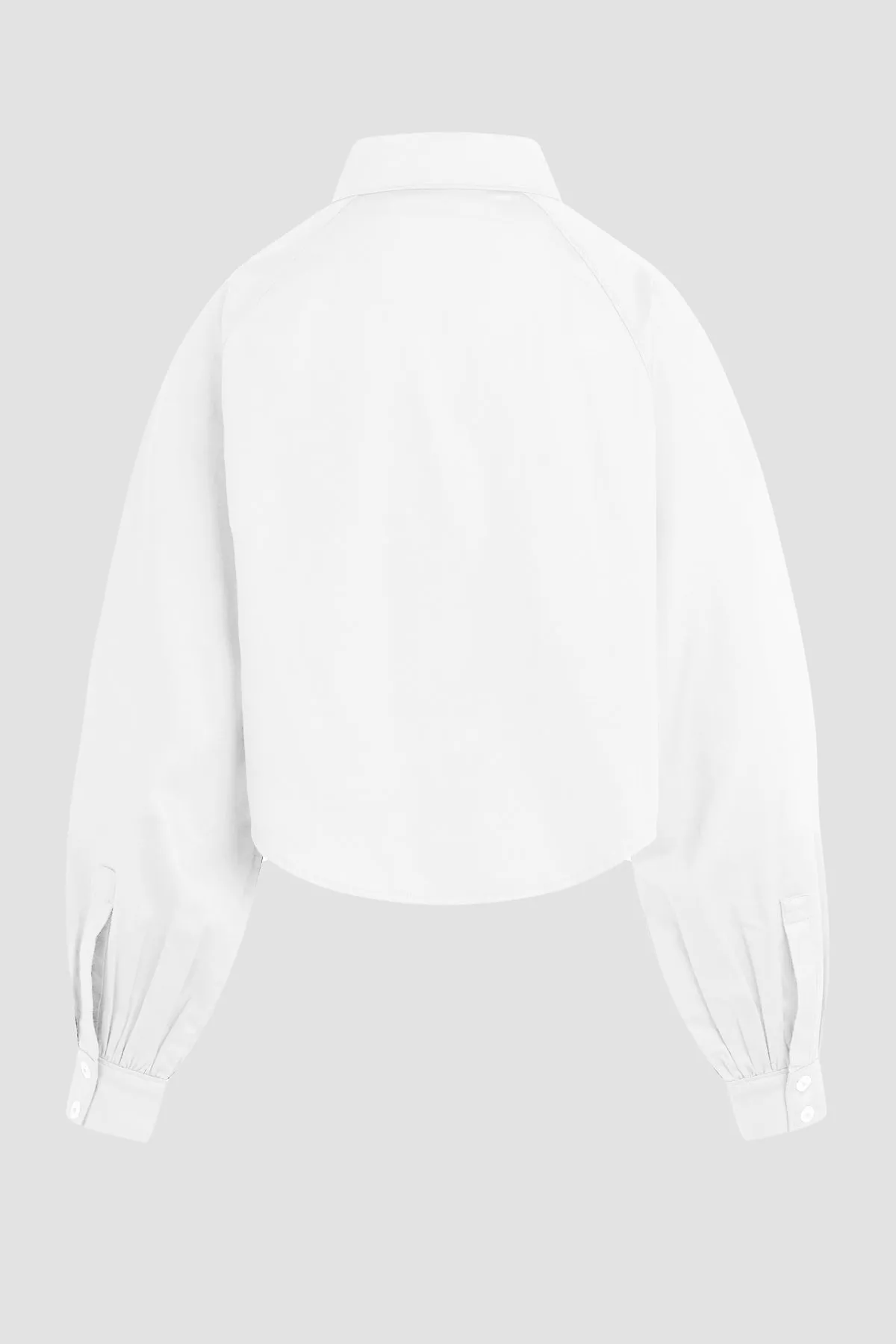 Raglan Balloon Sleeve Button Down Shirt