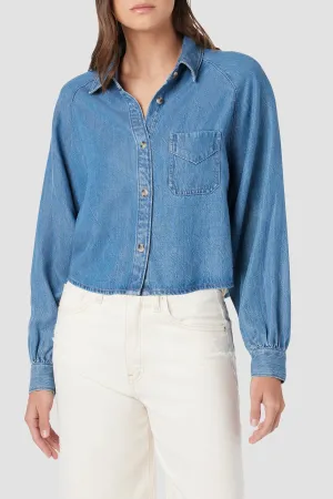 Raglan Balloon Sleeve Button Down