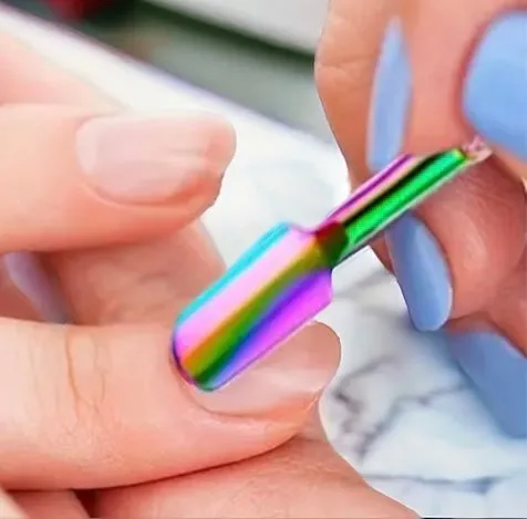 Rainbow Stainless Steel Cuticle Pusher