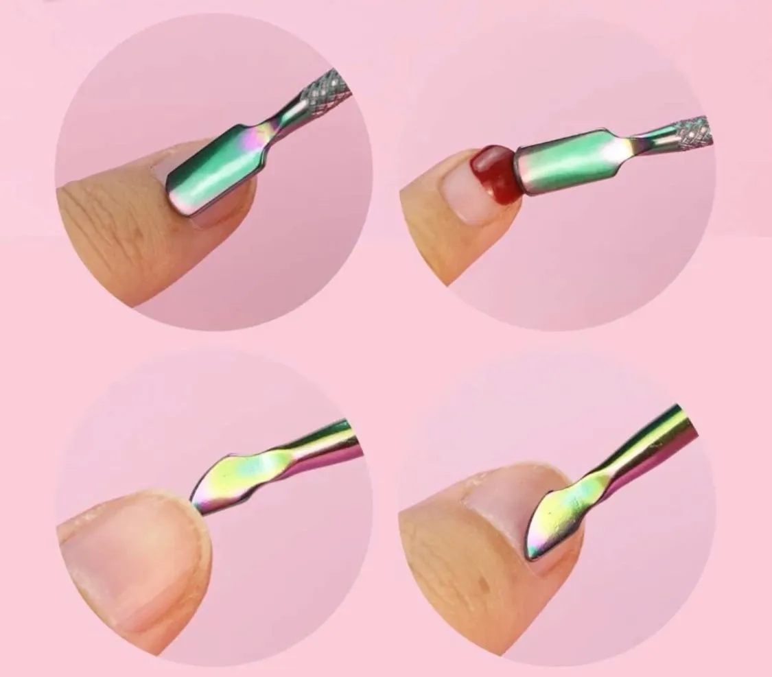 Rainbow Stainless Steel Cuticle Pusher