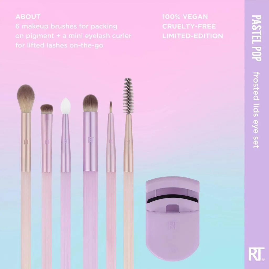 Real Techniques Pastel Pop Frosted Lids Eye Makeup Brush Set