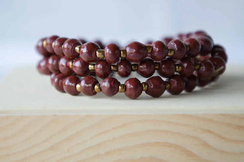 Recycled Paper Bead Bracelet - Treasure