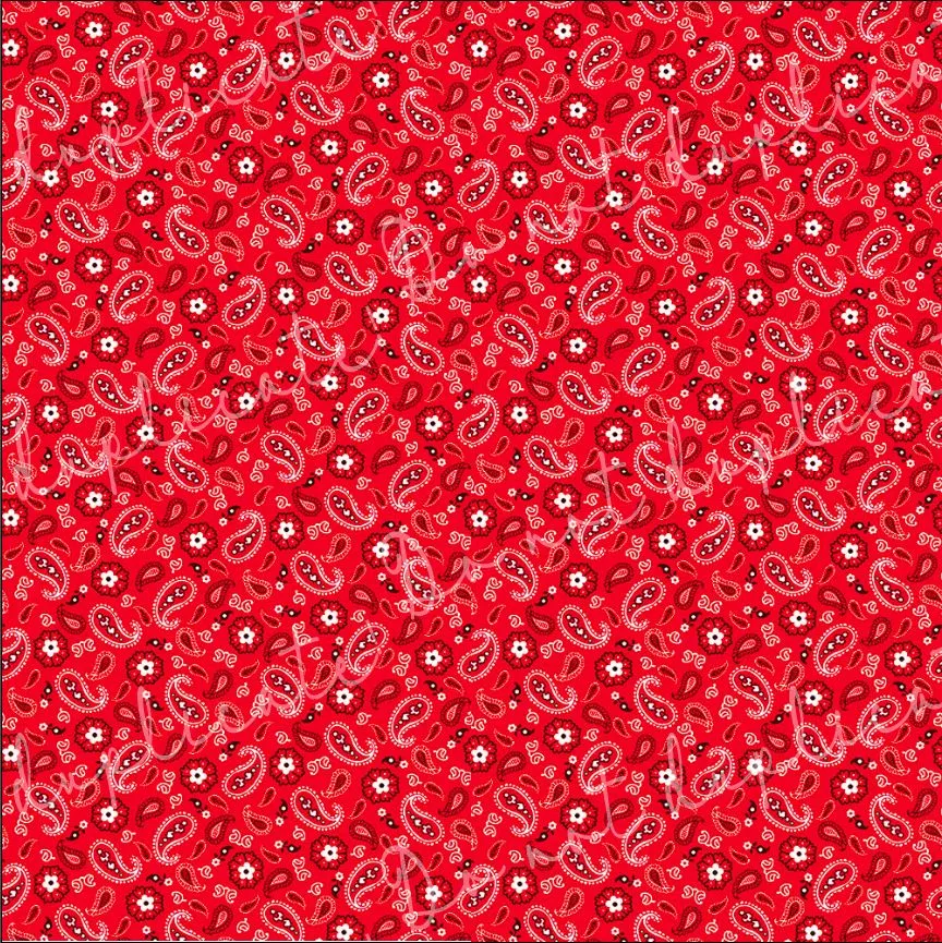 Red Bandana Printed Vinyl