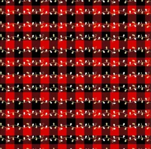 Red Buffalo Plaid with Christmas Lights