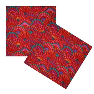 RED FANS COCKTAIL NAPKIN SET