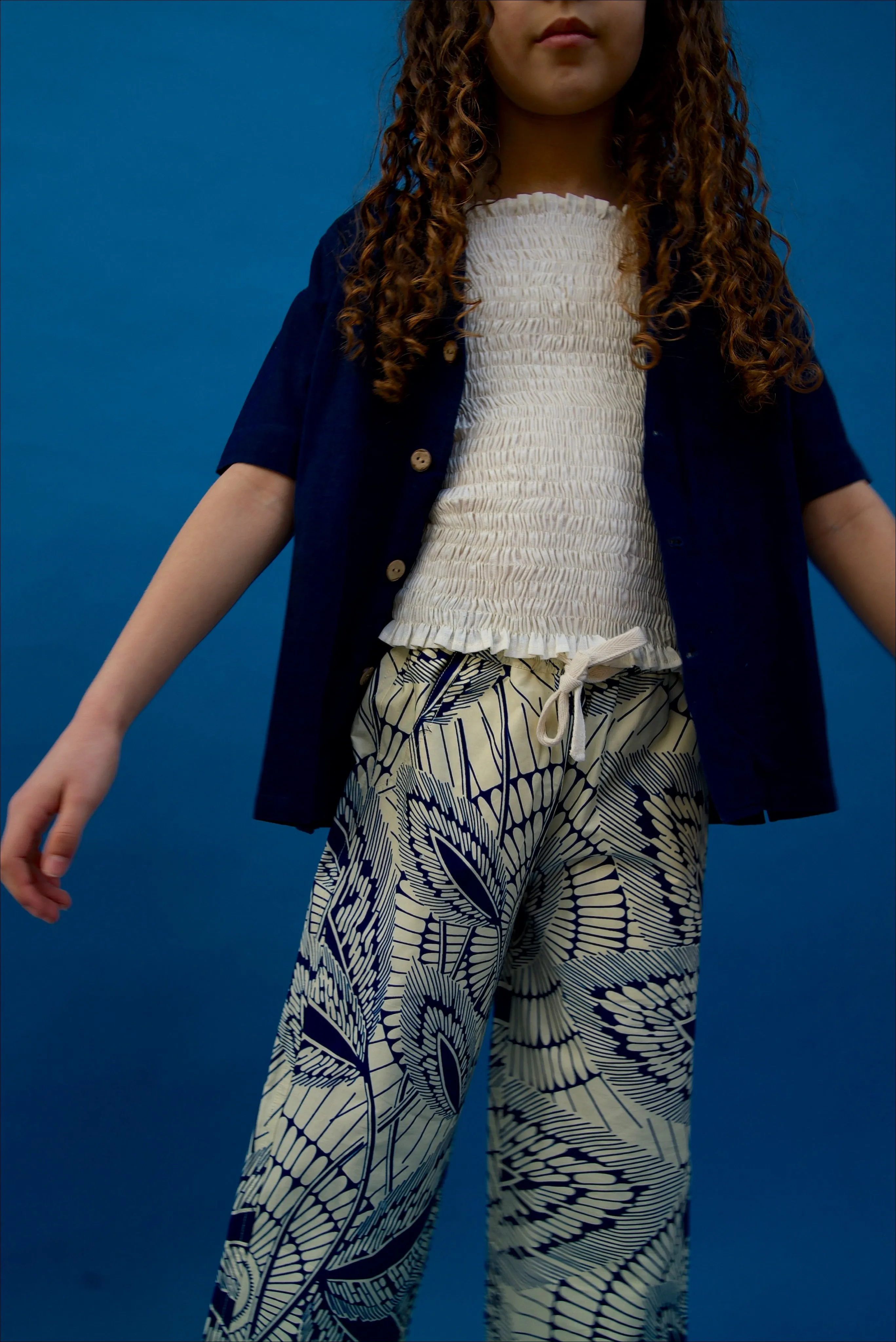 Remi Trousers | Navy leaf