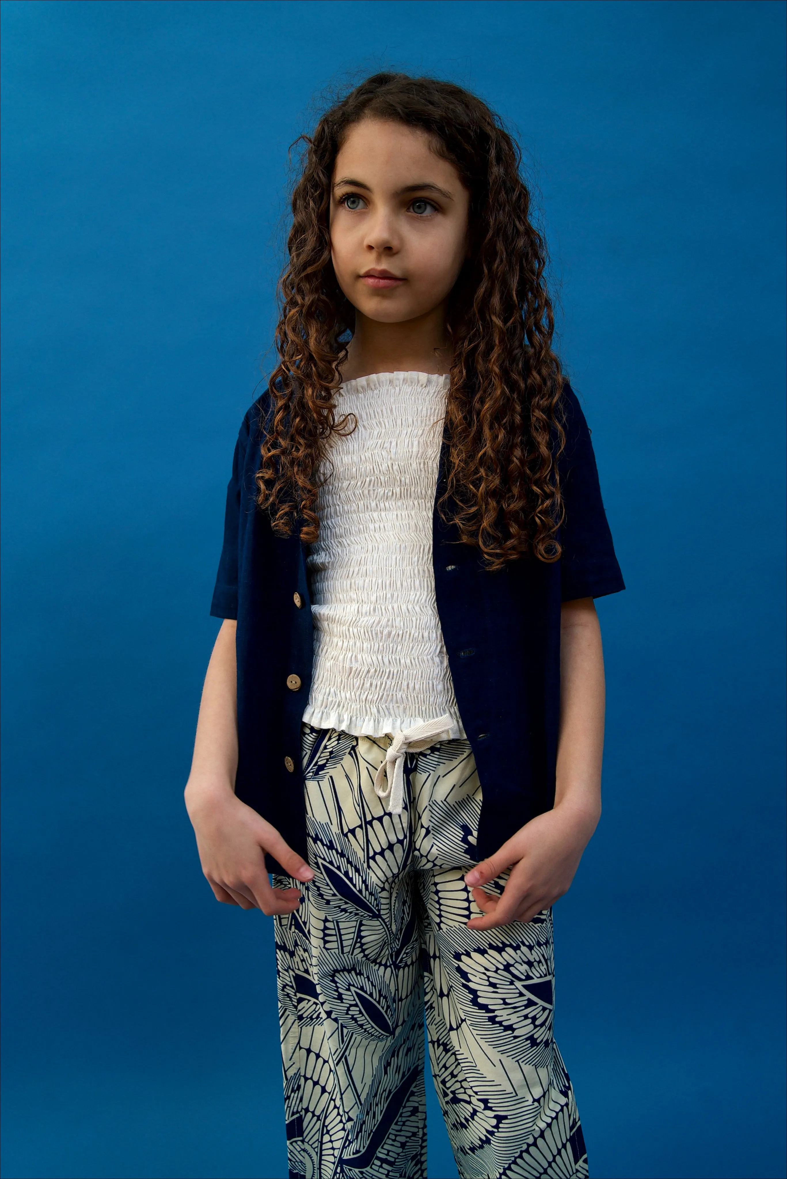 Remi Trousers | Navy leaf