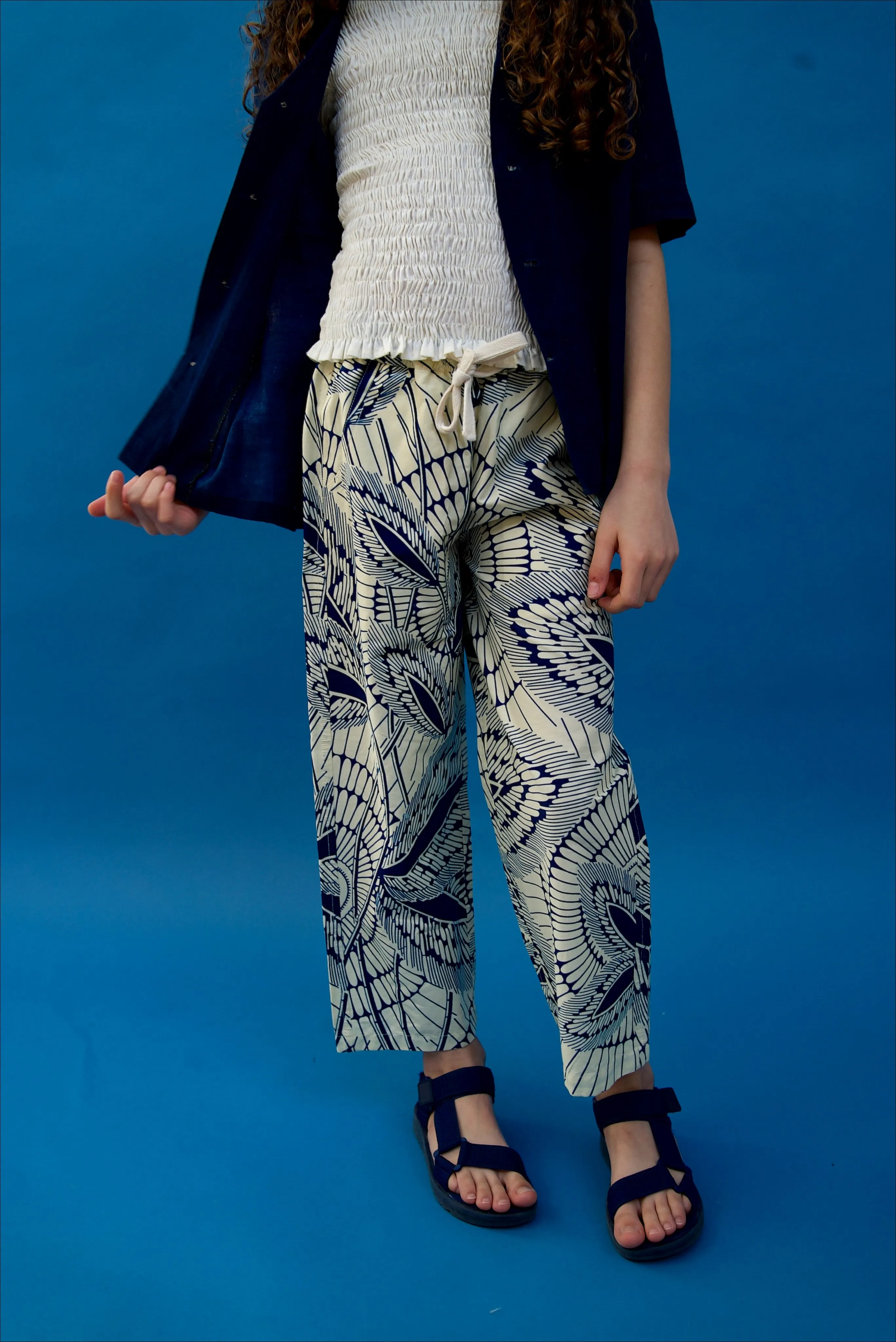 Remi Trousers | Navy leaf
