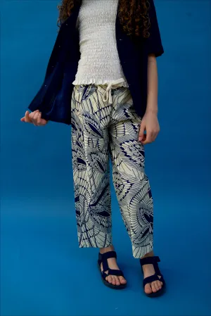 Remi Trousers | Navy leaf