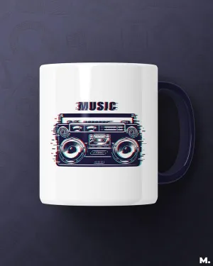 Retro music printed mugs