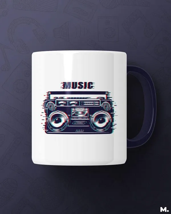 Retro music printed mugs