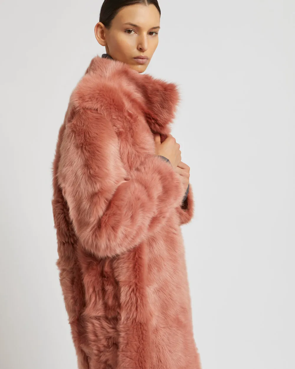 Reversible coat in Toscana lambskin