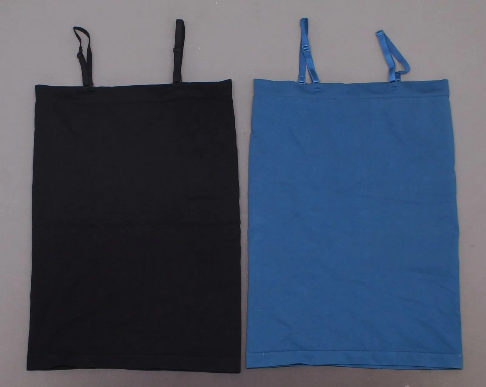 Rhonda Shear Pack Convertible Seamless Bandeau Cami With Shelf Bra Black Blue XL