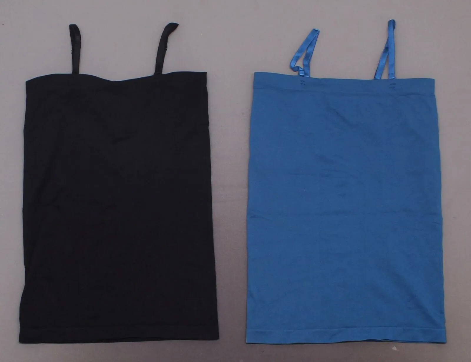 Rhonda Shear Pack Convertible Seamless Bandeau Cami With Shelf Bra Black Blue XL