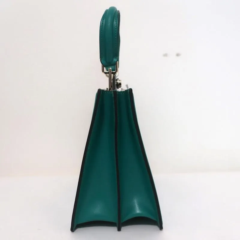 Roger Vivier So Vivier Mini Bag Green & Navy Leather Crossbody Tote NEW