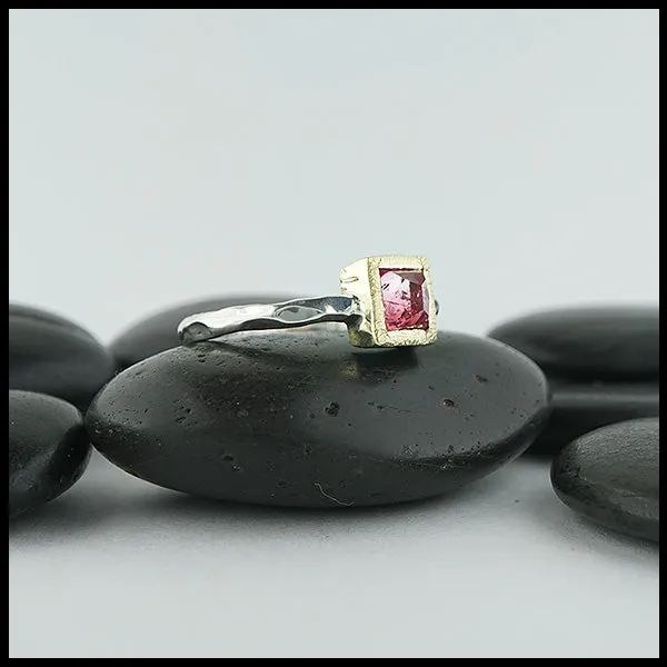 Rose Cut Pink Tourmaline Ring