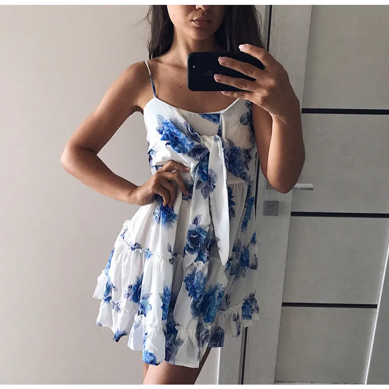Rosy Ruffle Summer Dress