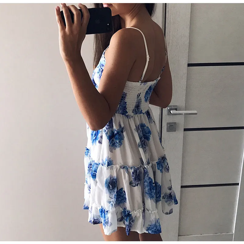 Rosy Ruffle Summer Dress