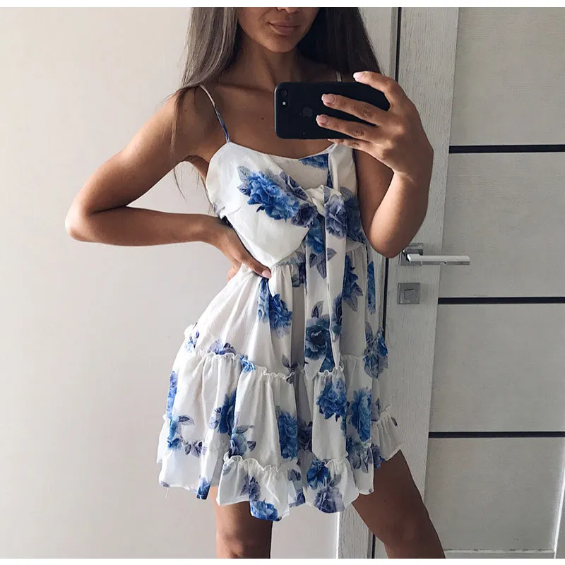 Rosy Ruffle Summer Dress