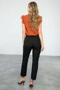 Ruffle Sleeve Metallic Top