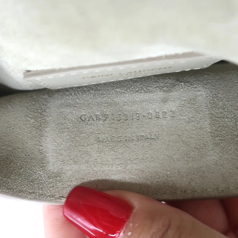 Saint Laurent Kate Shearling Medium Reversible Shoulder Bag Beige Suede