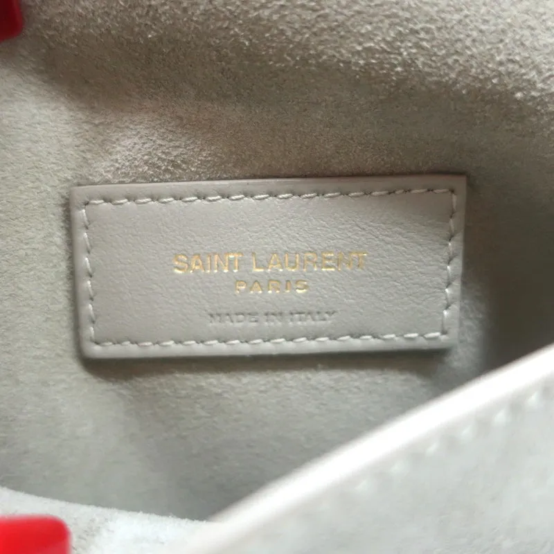 Saint Laurent Kate Shearling Medium Reversible Shoulder Bag Beige Suede
