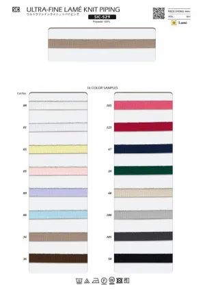 Sample Card Ultra-Fine Lame Knit Piping (SIC-529)