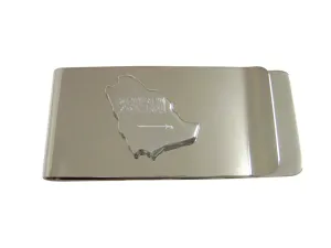 Saudi Arabia Map Shape and Flag Design Money Clip